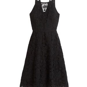 White House Black Market Black Lace Sleeveless Fit & Flare Dress Size 00